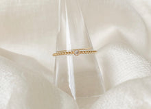 Load image into Gallery viewer, 14k Beaded Tiny Diamond Stackable Ring

