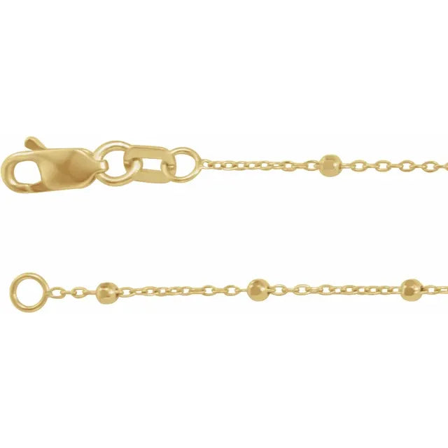 Gold Beaded Chain Necklace