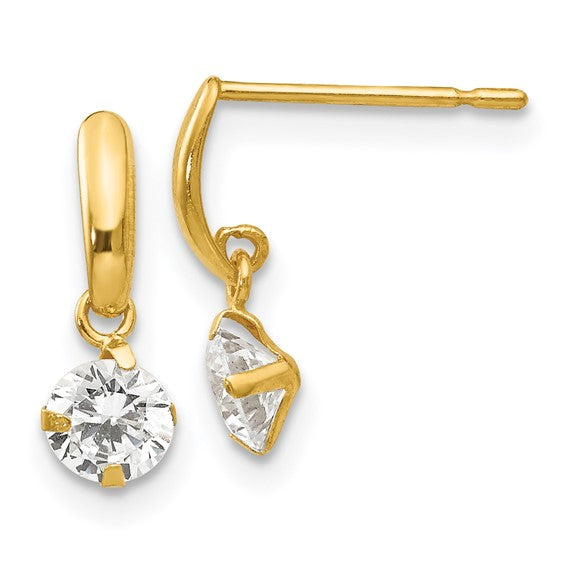 14k Gold Dainty Stud Dangles