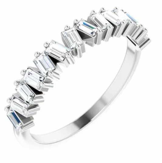 Staggered Baguette Diamond Ring