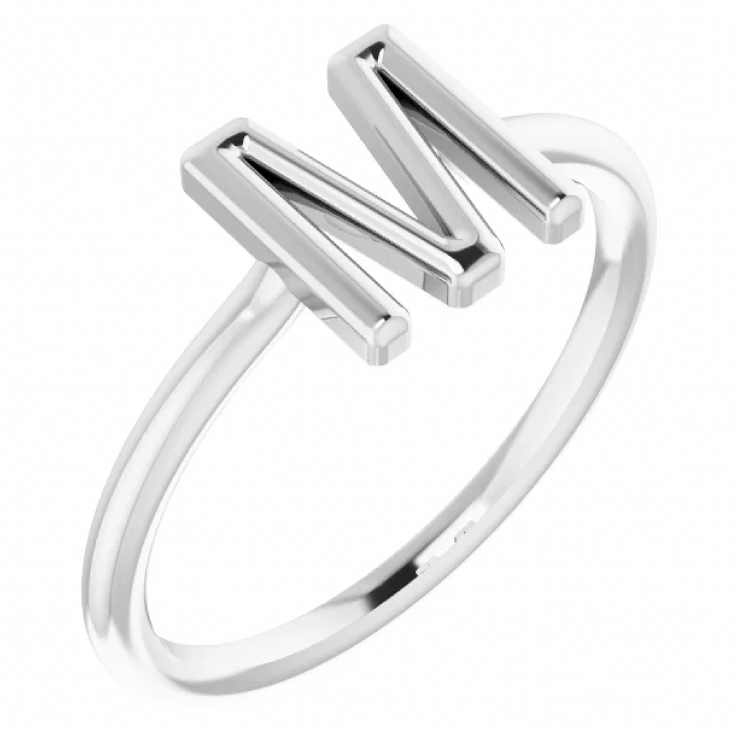 M Initial Ring Sterling Silver