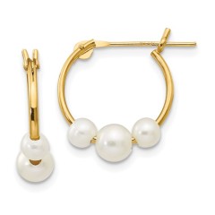 Mini Gold Pearl Hoops